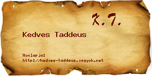 Kedves Taddeus névjegykártya